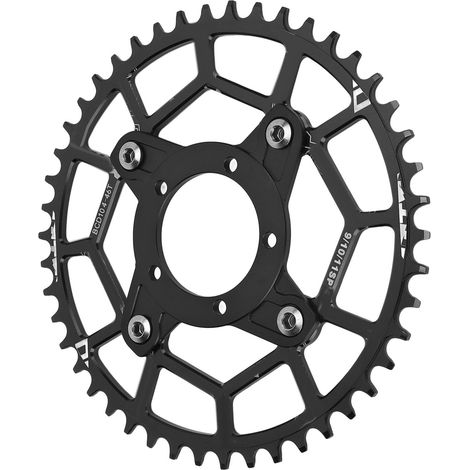 104BCD 46T Ritzel-Umrüstsatz aus Aluminiumlegierung, schwarz, für Bafang Mittelmotor. (1/5)