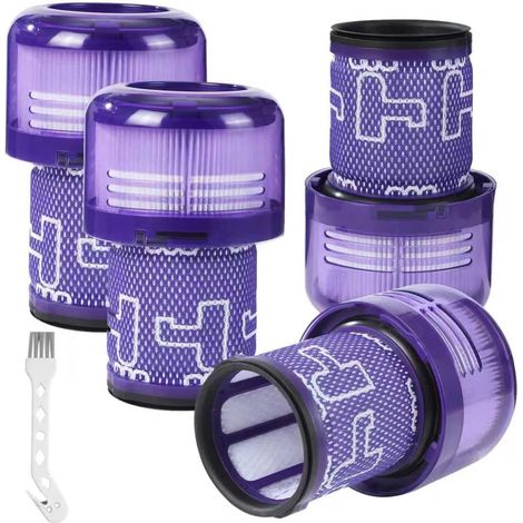 3 Filtre pour Dyson V12, plus 1 brosse avec crochet, pour Dyson V12 Detect Slim Absolute, pour Slim Absolute, Filtre HEPA lavable, Remplacer 971517-01 (1/5)