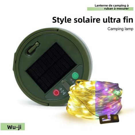 1 Lampe solaire, LED ultra-mince, télécommande, bouton, camping extérieur (1/3)