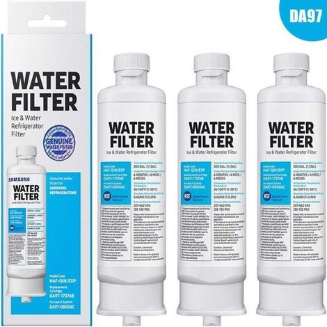 Lot de 3 Filtres à eau de Réfrigérateur de Rechange DA97-17376B DA97-08006C HAF-QIN HAF-QIN/EXP pour réfrigérateurs Samsung Multi-Portes (1/4)