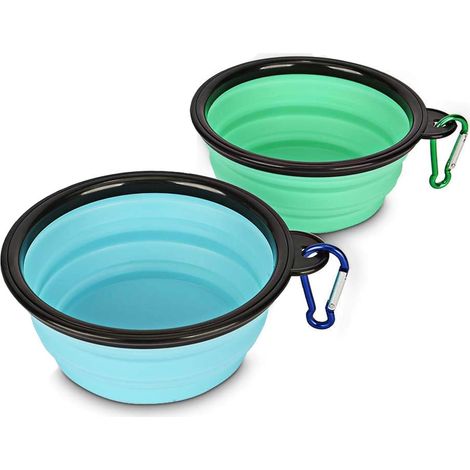 Collapsible Dog Bowl, Portable Travel Silicone Pet Water Bowl Set of 2, BPA Free Food Grade Silicone (1/5)