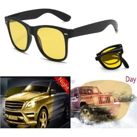 Lunettes Conduite Nocturne - Verres Jaunes Anti-Éblouissement - Pliable - Pour Conduite Nuit Faible Luminosité - 1 Pièce (1/4)