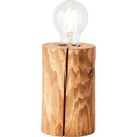BRILLIANT lampe, lampe de table Trabo 15cm pin teinté, bois, 1x A60, E27, 25W, lampes normales (non incluses), A ++ (1/5)