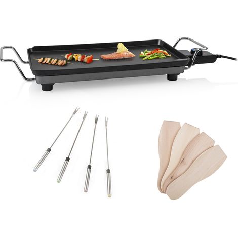 Teppanyaki Tischgrill Grillplatte 46x26cm & 4 Teppan Yaki Gabeln 2500W (1/5)
