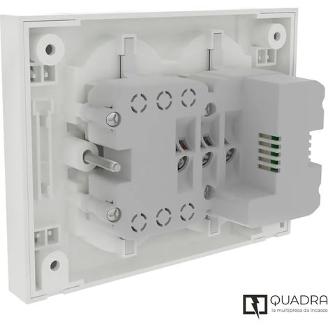 Regleta de enchufes empotrable blanco 4 schuko 2 usb 134x102 electraline 22107