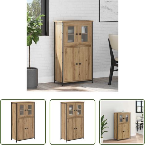 Holzwerkstoff - Highboard Artisan-Eiche 62 x 32 x 106,5 cm Holzwerkstoff (1/5)
