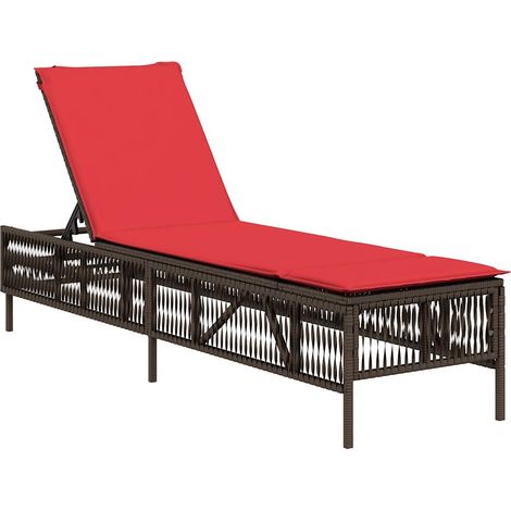 Maison Exclusive - Lettino prendisole con Cuscino in Polyrattan Marrone