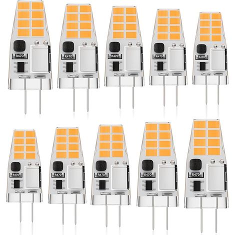 Ampoule LED G4, Non Dimmable, 3W équivalent à une Lampe Halogène 30W, Ampoule G4 LED Blanc Chaud 2700K 350LM, AC/DC 12V, 10er Pack (1/5)