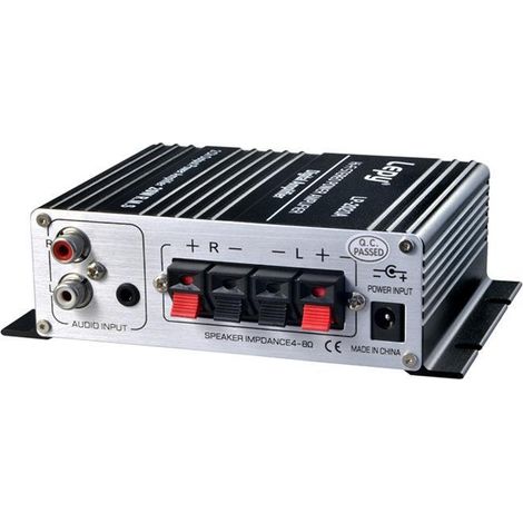 Amplificateur de bureau haut de gamme LP-2020A, classe D, pour ordinateurs et enceintes domestiques - Vente directe - Noir (1/4)