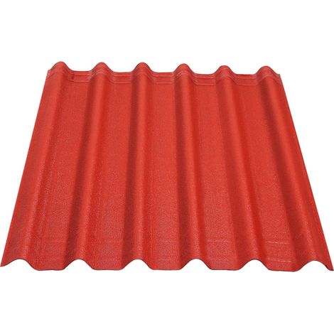 Lastra da copertura ONDULINE. Dimensioni 100 x 82 cm. Colore rosso intense. (1/4)