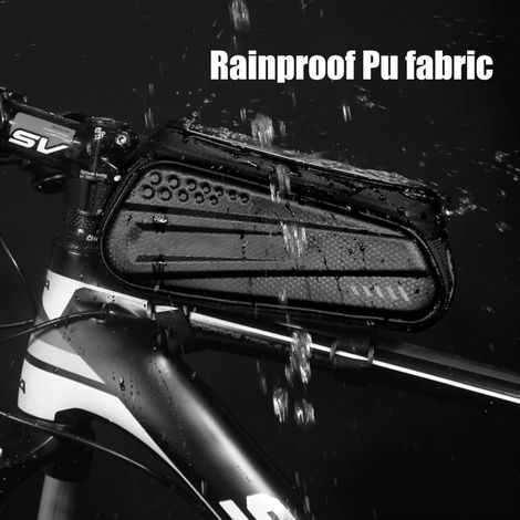 Sacoche de vélo avec support de téléphone étanche pour cadre de cadre, étui rigide pour VTT avec écran tactile (1/5)