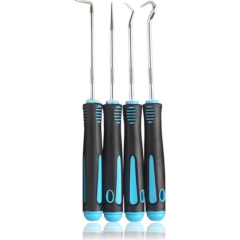 Kit De Picks - Acier Chrome Vanadium - Embouts Angulaires Et Droit - Pour Démontage De Joints Et Clips - 4 Pièces (1/5)
