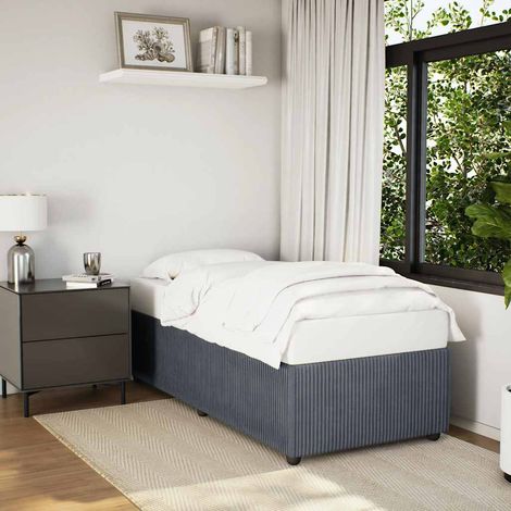 Cadre de lit 90x190 cm Gris foncé en Velours - Soutien par lattes, pieds robustes, confort optimal (1/4)