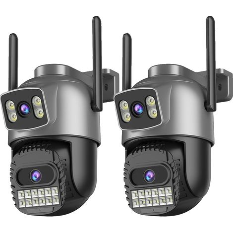 Telecamera di sicurezza, alta definizione 8MP, rilevamento umano tramite IA, doppia fotocamera da 8MP, spina europea. (1/2)
