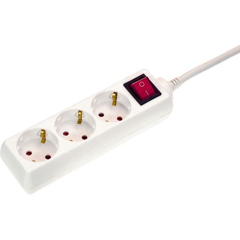 3-fach Steckdosenleiste 1,4m 230V weiß Ein-Ausschalter IP20 (1/2)