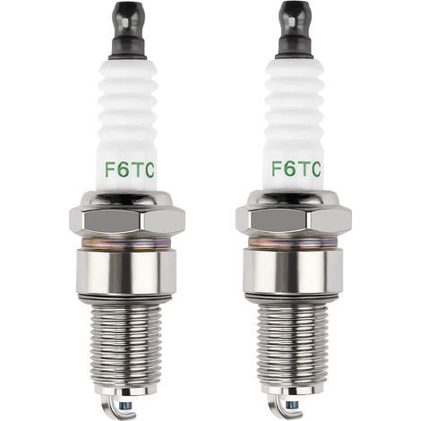 2 Pièces Bougies D'Allumage F6Tc, Tondeuse Bougie D'Allumage, Bougie D'Allumage Borne Solide Remplacer F6Tc / F7Tc, Pour Gx120 Gx200 Gx240 Go Kart Polissage De Travail Du Sol De Vélo 168F (1/5)