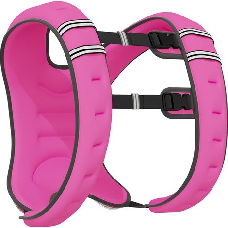 Gilet lesté respirant de 8 kg avec poche de rangement et bretelles. Tissu Oxford. 40 x 35 cm. Rose.