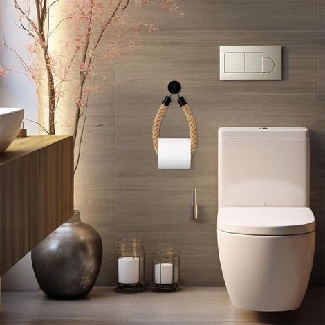 Porte Papier Toilette Corde, Porte Rouleau Papier Toilette Murale pour Salle de Bain et Cuisine (1/3)