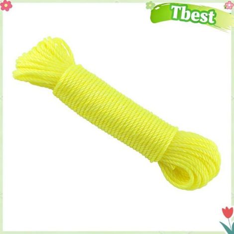 Tbest corde à linge en nylon Corde en Nylon de 20m, corde à linge, jardin, Camping, extérieur (jaune) piscine essence Jaune fluo (1/4)