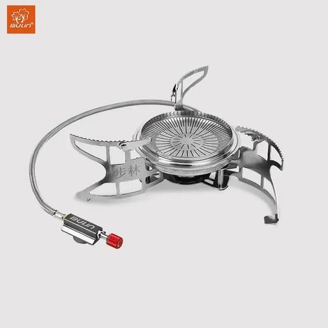 Réchaud de camping portable Bulin S2400, réchaud à gaz avec système de récupération de chaleur intégré et coupe-vent, idéal pour les pique-niques en extérieur. (1/5)