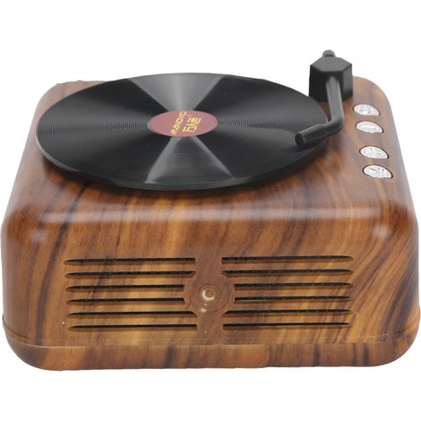 Mini Enceinte Vinyl Rétro avec Lecteur Disque, Bluetooth Sans Fil et Subwoofer HD (1/5)
