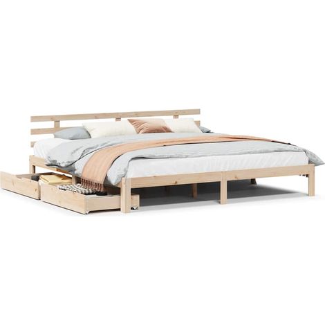 Maison Exclusive - Giroletto con Cassetti 180x200 cm in Legno Massello di Pino