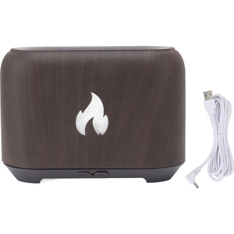 Diffuseur de Flamme 3D USB 130ML avec 7 Lumières LED Colorées, Humidificateur à Grain Profond 5V pour Maison (1/5)