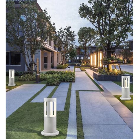 LAMPIONE PALO GIARDINO LED ILLUMINAZIONE DA ESTERNO 15W IP65 ALTEZZA 30 CM LUCE BIANCA NATURALE PER PRATO AIUOLE (1/2)