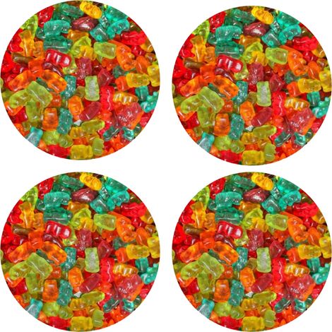 Set de 4 dessous de verres Bonbons Ours by Cbkreation