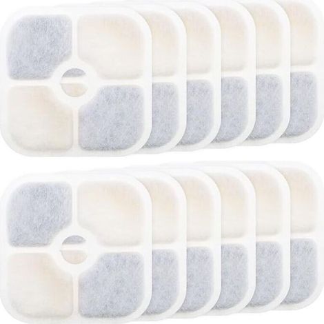 12-Piece Water Fountain Filters - for Catit PIXI 43717 - Activated Carbon Filter - High Quality - Purifying - Refill - Pet Fountain Filters - Rectangle - Fountain for (1/5)
