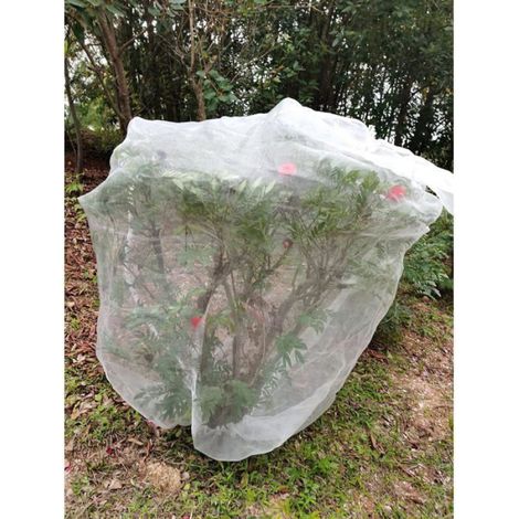 Filet protection arbres fruitiers 1.8 x 1.8 m, anti-insectes, anti-oiseaux, fermeture éclair, cordon serrage, polyester tissé (1/4)