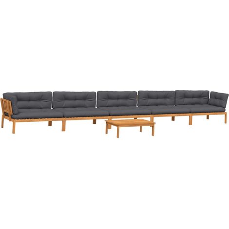 Maison Exclusive - Set Divano Pallet da Giardino 6 pz con Cuscini Massello Acacia