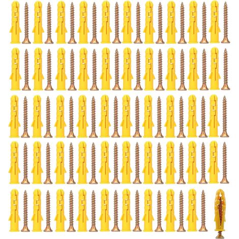 Lot de 50 Chevilles, M8 x 40 mm, Polypropylène, Vis, Acier Inoxydable, Fixation Murale (1/5)
