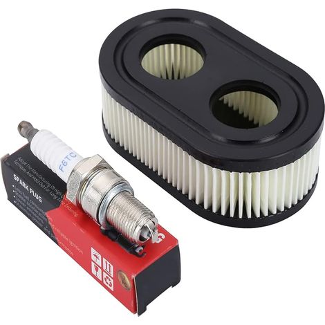Filtre à Air Tondeuse Bougie pour Briggs & Stratton Viking Moteurs Série 550E 550EX 675 Eco-Plus 575EX 798339 798452 593260 093000 09P0000 Accessoires (1 Filtres à air & Bougie) (1/5)