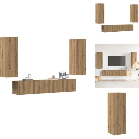 TV-Wandschränke 4 Stk. Artisan-Eiche Holzwerkstoff - TV-Schrank - TV-Schränke - HiFi-Schrank - Medienschrank (1/5)