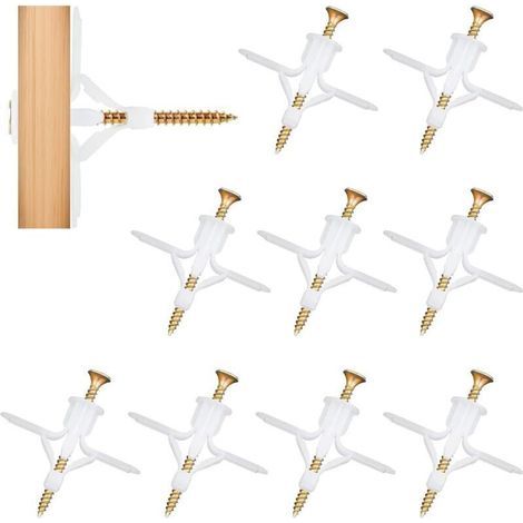 200 Pièces Cheville Placo Charge Lourde avec Vis,(100 Cheville Placo + 100 Vis Autoforeuse Beton),Chevilles pour Plaques de Plâtre,Vis pour Fixation sur Mur Placo,pour Murale Plaque de Plâtre
