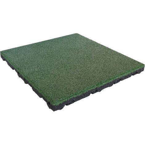 Fallschutz Gummifliese - 75 mm Höhe – 50 x 50 cm – Grün (1/4)