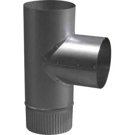 TEN – Té 90° en aluminium Ø111 mm – Raccord fumisterie pour appareils à gaz, fioul, bois – Compatible avec conduits de fumée