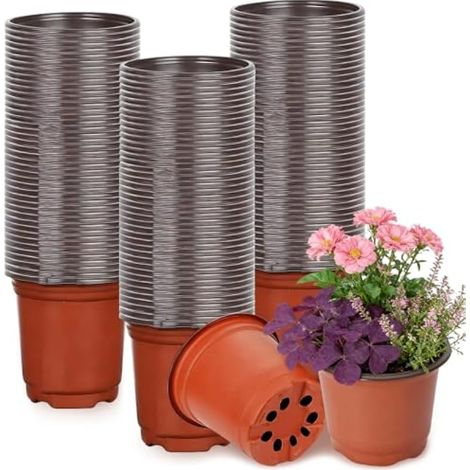 Petit Pot De Fleur 150pcs, 10cm Pot Plante en Plastique, Multifonctionnels Et Pratiques, Godet Semis pour Semis De Plantes Grasses, Boutures Et Repiquage (1/5)