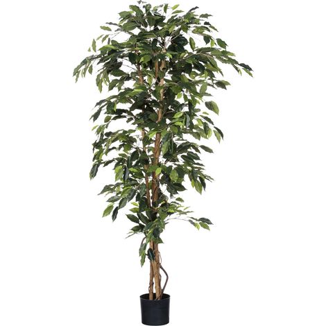 Mica Kunstpflanze Ficus grün im Topf 180 x 100 cm Kunstpflanzen