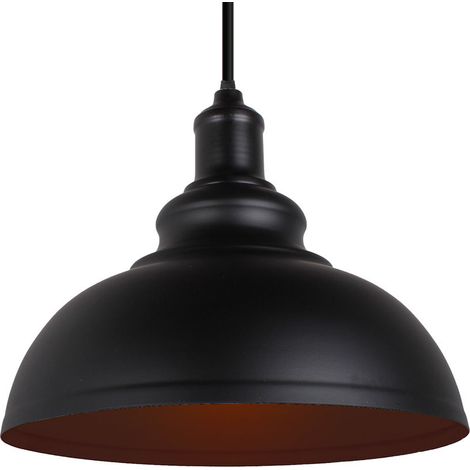 Pendant Light Industrial Ceiling Lighting Metal Lamp Shade for Farmhouse Restaurant Kitchen Chandelier E27 Black