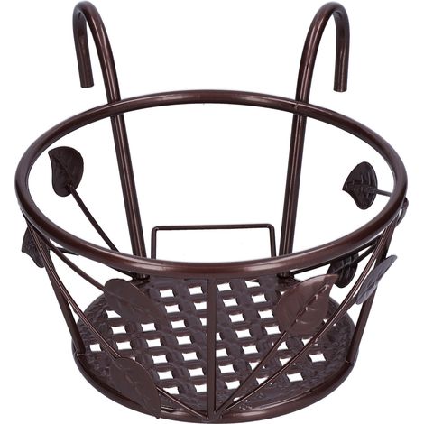Hanging Flower Pot Rack Outdoor Plant Stand Railings Planter Containers Over The Rail Flower Pot Holder for Patio Garden BalconyBronze (1/5)
