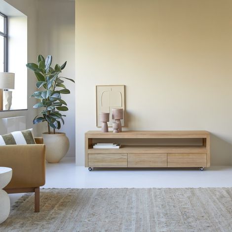 Tikamoon Anoa Meuble Hi-FI, TV en teck H 55 cm × L 180 cm × P 45 cm (1/5)