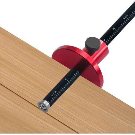 Jauge De Traçage De Roue, Jauge De Marquage De Travail du Bois De Style Européen en Alliage D'aluminium, Outil De Traçage Parallèle à Mortaise pour Le Travail du Bois (1/5)