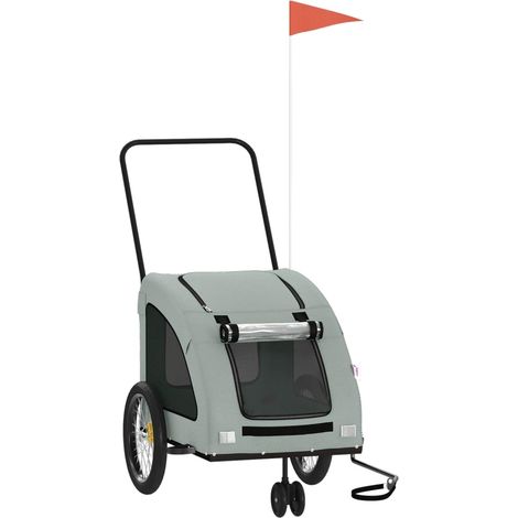 Remorque de vélo pour animaux de compagnie gris (1/5)