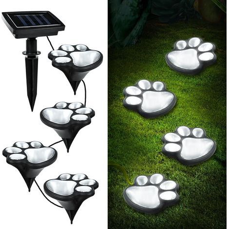 Set mit 4 Solar-Torleuchten mit Tiermotiven – IP55 wasserdicht – mit Kabel – Kaltweiß – für Garten und Einfahrt (1/5)