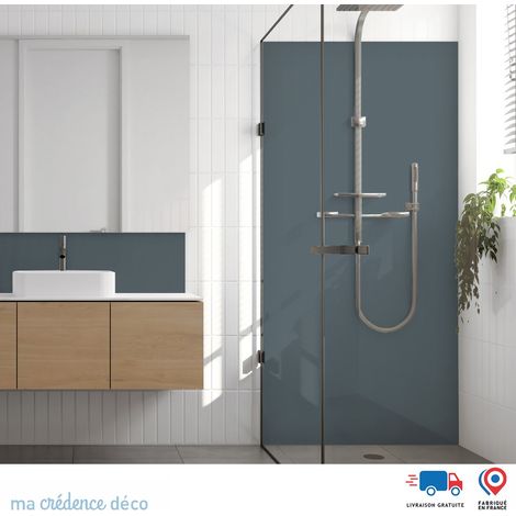 Panneau de douche : Gris bleu - Alu composite - 100 - 245 (1/3)