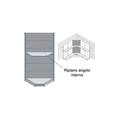 RIPIANO IN LAMIERA FORATO ANGOLO INTERNO VERNICIATO GRIGIO RAL 7035 mm.400 p.