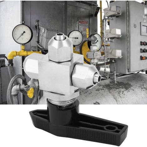 Vanne à bille 3 voies en acier inoxydable 304, à serrage rapide, pour tuyau d'eau/air en PU, 12 x 10 mm (1/5)