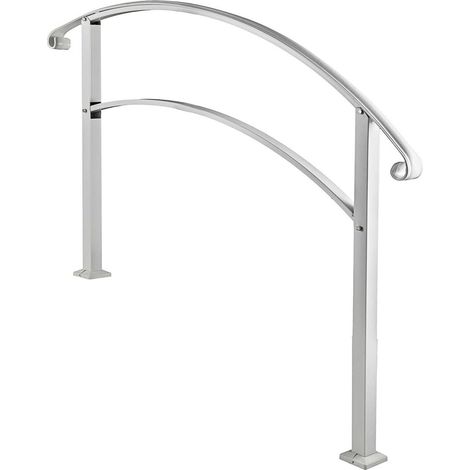 La Main Courante en Fer forgé s'adapte à 1 ou 5 marches avec Le kit d'installation (Color : Silver, Size : White 3Ft) (1/5)